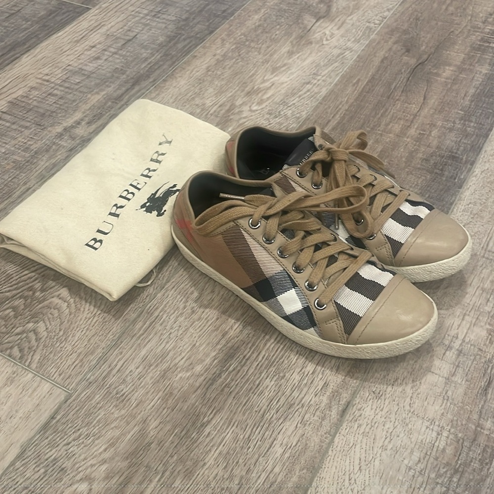 Burberry Beige and Black Sneakers